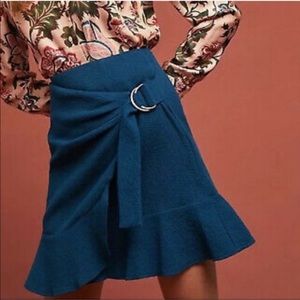 Anthropologie Maeve Blue Wrap Skirt